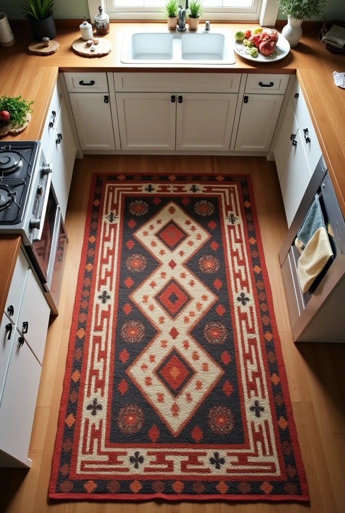 kitchen rug seen from above without shadow





