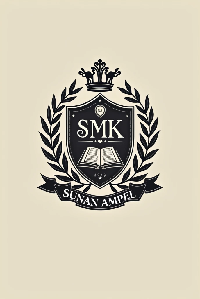 create a school logo named "Smk Sunan Ampel", make it like a university Oxford logo