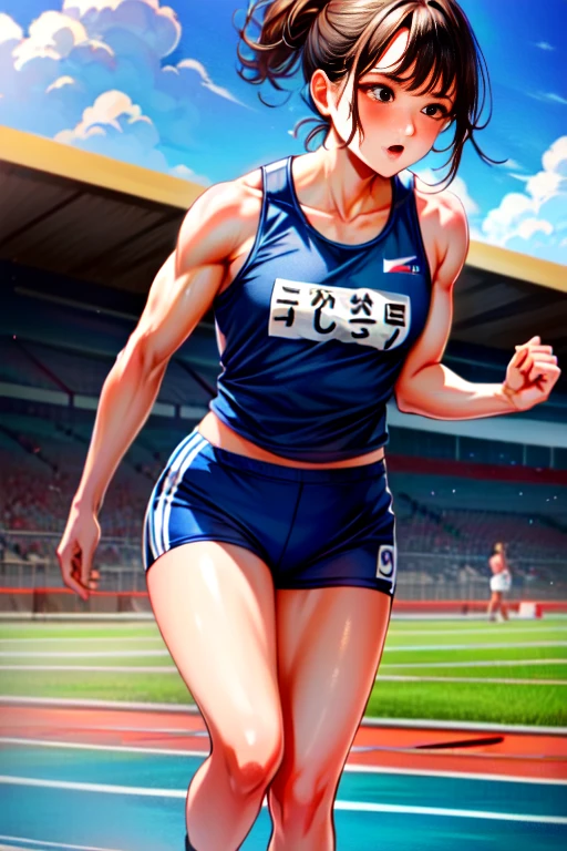 Nake anime athlete