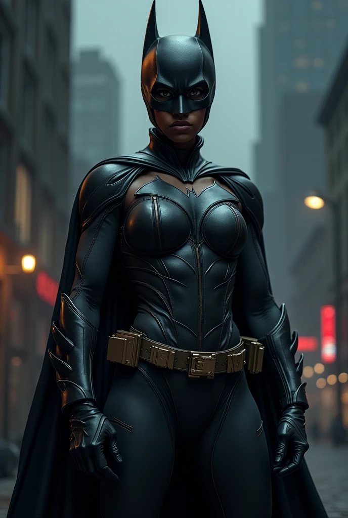 Black woman in Batman costume 