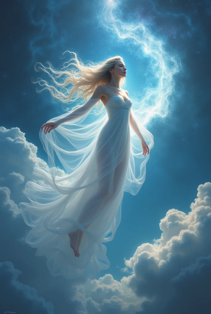 Woman in the sky