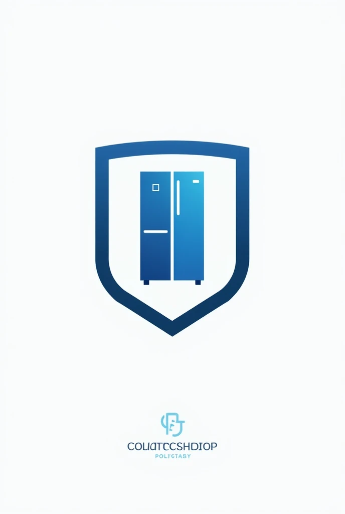 Generate a logo with the silhouette of a refrigerator inside an endorsement and the name of frio tec and the slogan cold technicians