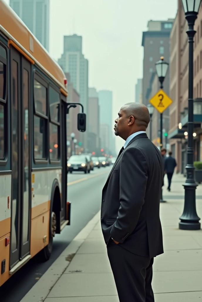 (American photographic plan)
person waiting for the bus