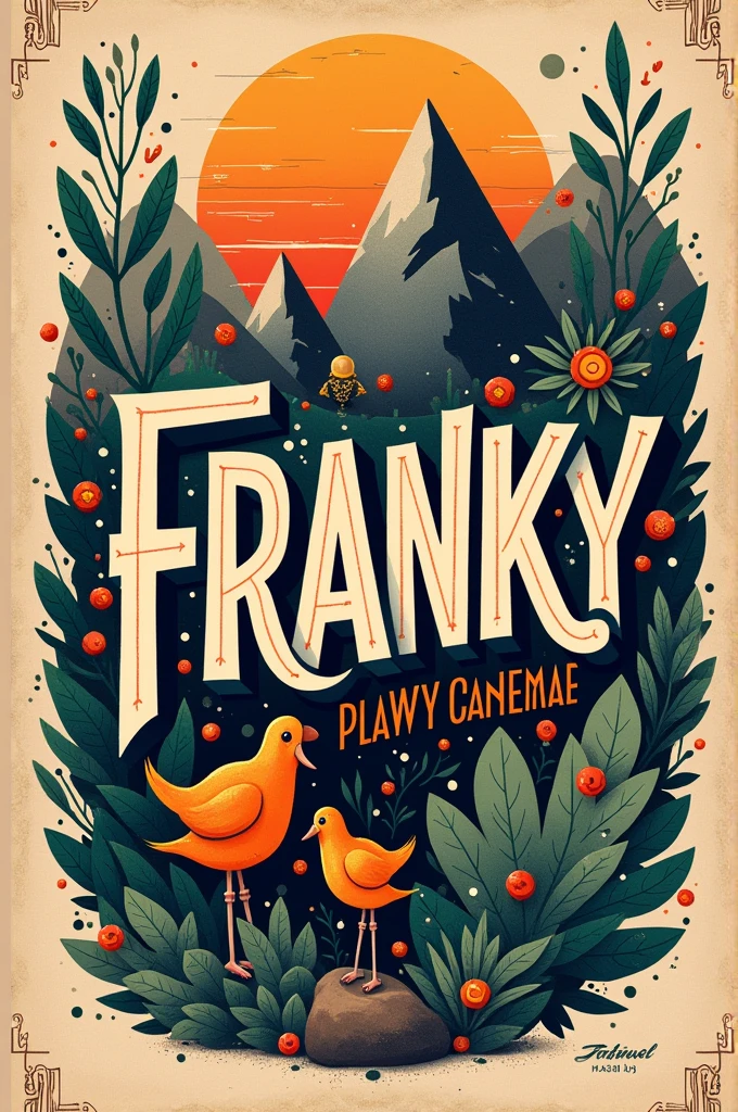 Ecris de la plus belle et sur une belle image le mot Franky