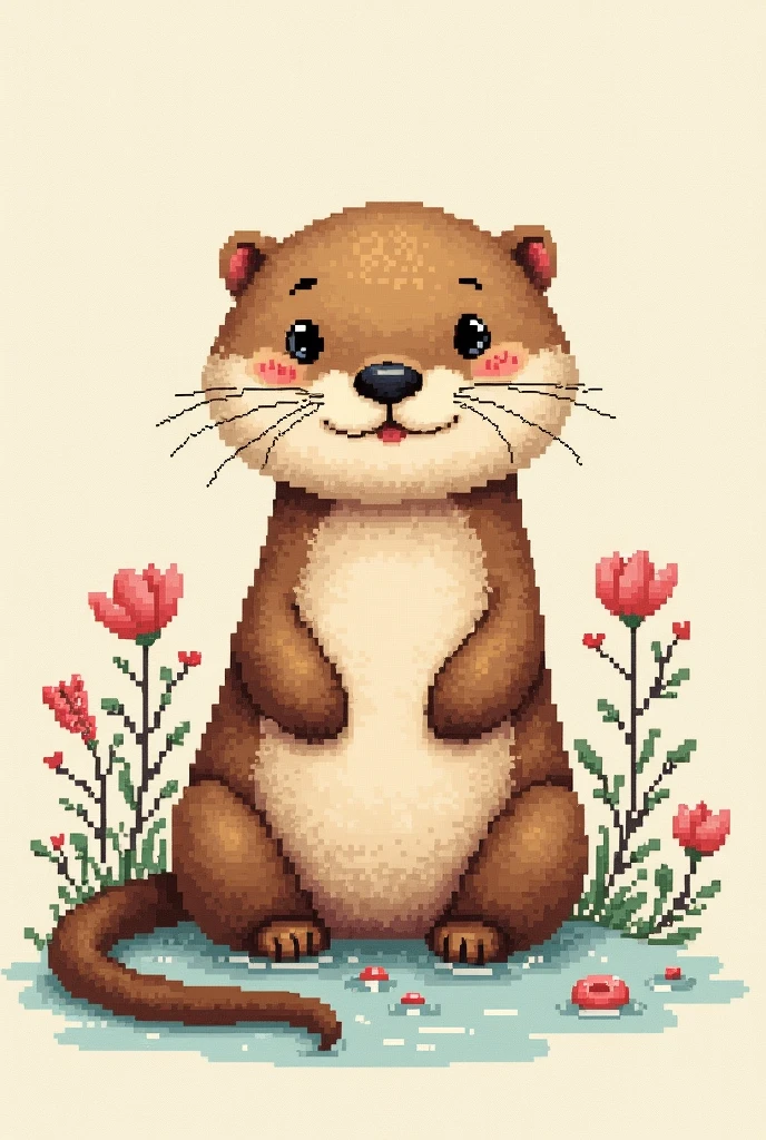 cute little otter, scross stitch pattern
