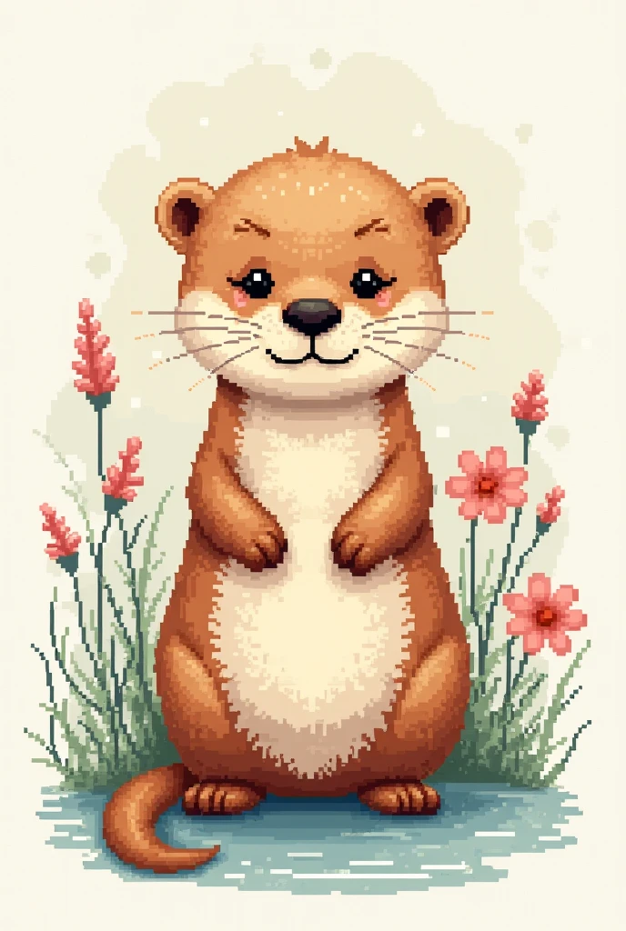 cute little otter, scross stitch pattern