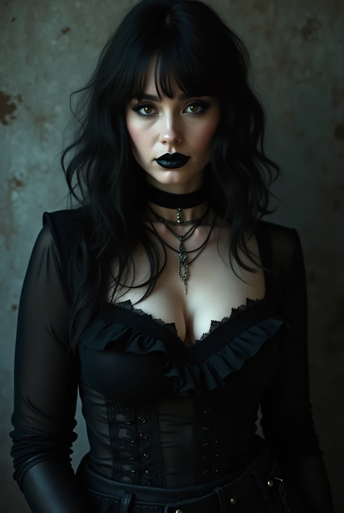 Black lipstick beautiful, full body, gothic, rocker