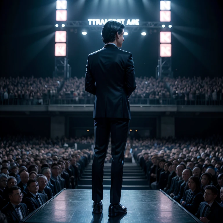1 oriental male, big bumps, stubble. A 30-year-old muscular man wearing glasses, a reflective windbreaker, long-sleeved white shirt and tie, and leather shoes. Full body, soft lighting. In the city.(masterpiece, Best quality), 8K UHD, Digital SLR, filmgrain, Fujifilm XT3 photorealistic painting art