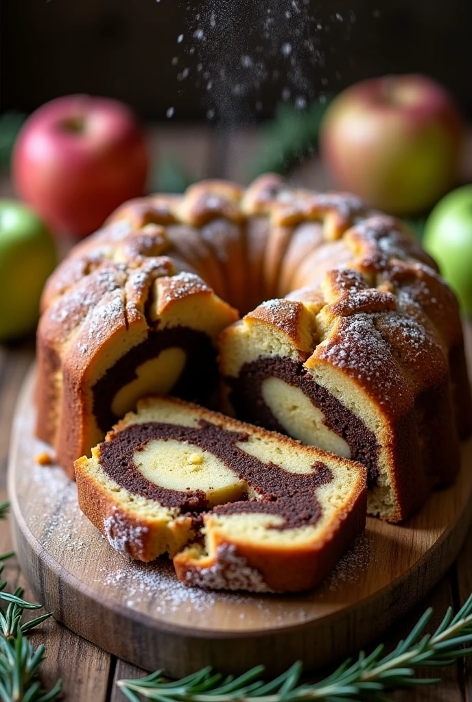 apple oat cake with cocoa image
