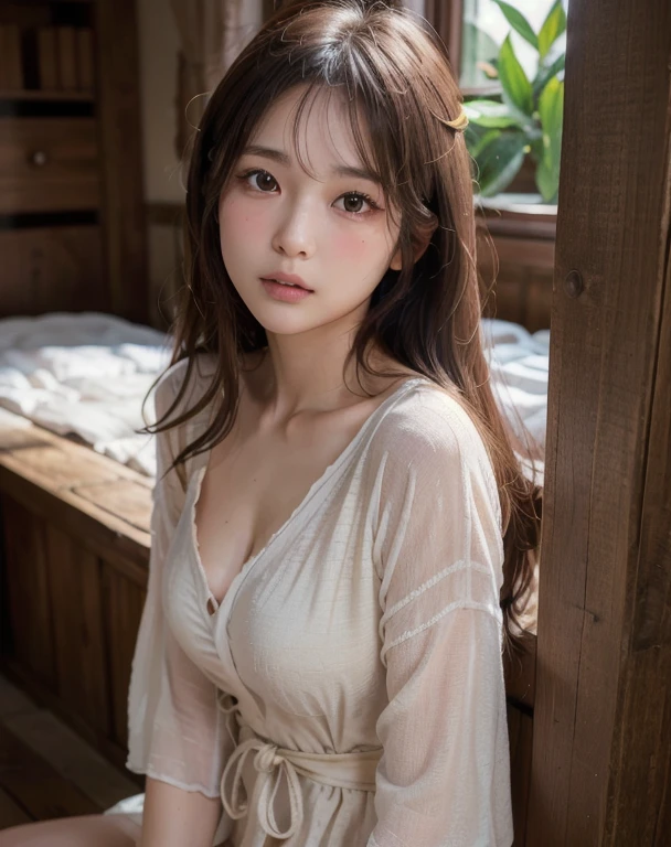 Highest quality, Face Focus, Soft Light, Ultra-high resolution, (Realistic:1.4), RAW Photos,
1 Japan, alone, cute, (pupil, Light in your eyes), Beautiful face in every detail, (Small box),(High resolution detail of human skin texture),
(Long Hair),
indoor,
Damask Shirt Dress,
(Portraiture)