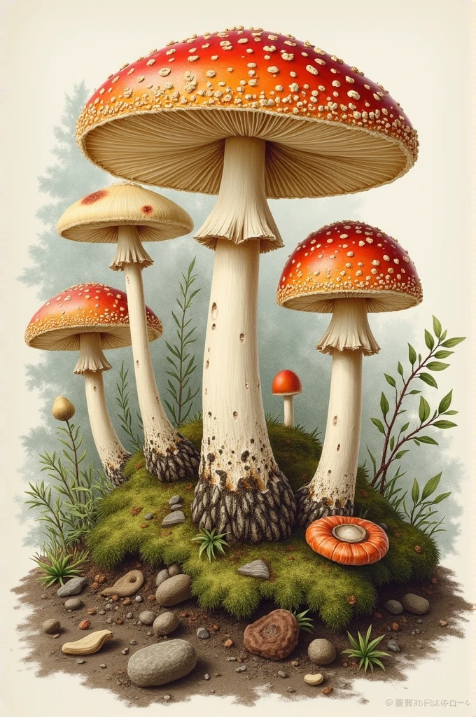 Poisonous mushrooms drawing