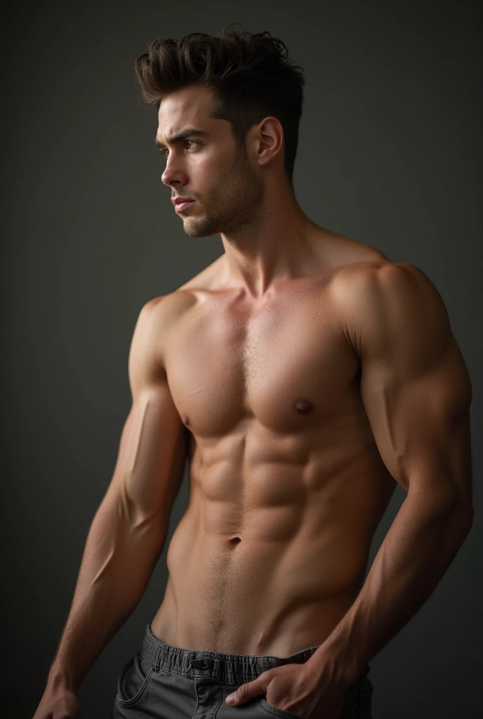 Creates the image of a sexy, strong young man with a hard penis +18