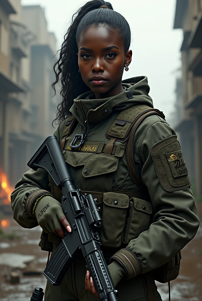 Black female soldier 