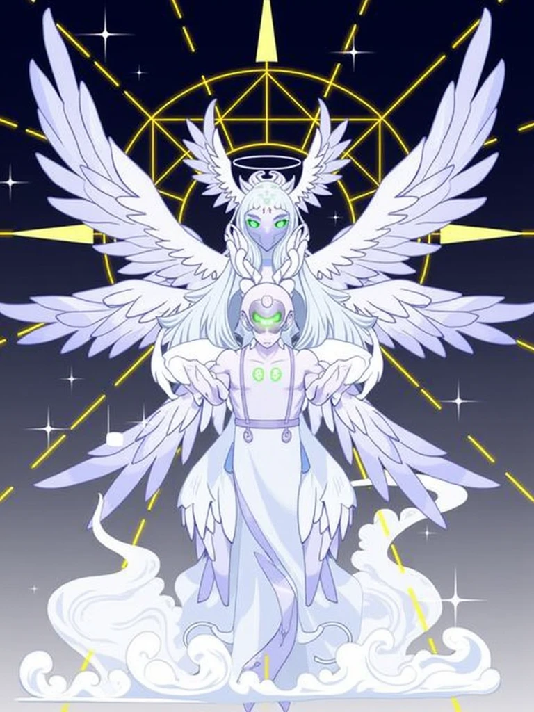 masterpiece, best quality, ultra high res, beatiful, stunning, elegant, incredible details, detailed, aura, flying feathers, (dark green theme:1.1), glowing green eyes, cinematic lighting, ultra-high quality, 8k, full body, man, long flowing black hair, handsome, pale white skin, Black long skirt, (no shirt, abs:1.1), green details, (Dark magical energy enveloping arms:1.4), looking at viewer, posing, charging a green energy with hands, cifer ulquiorra, big claws, (full face black mask with green runes:1.2), (hundreds of black wings:1.3), (angelical black halo:1.25), (big black demonic tail:1.2), desert background, solo, crazy looking, menacing, (anime style:1.5)