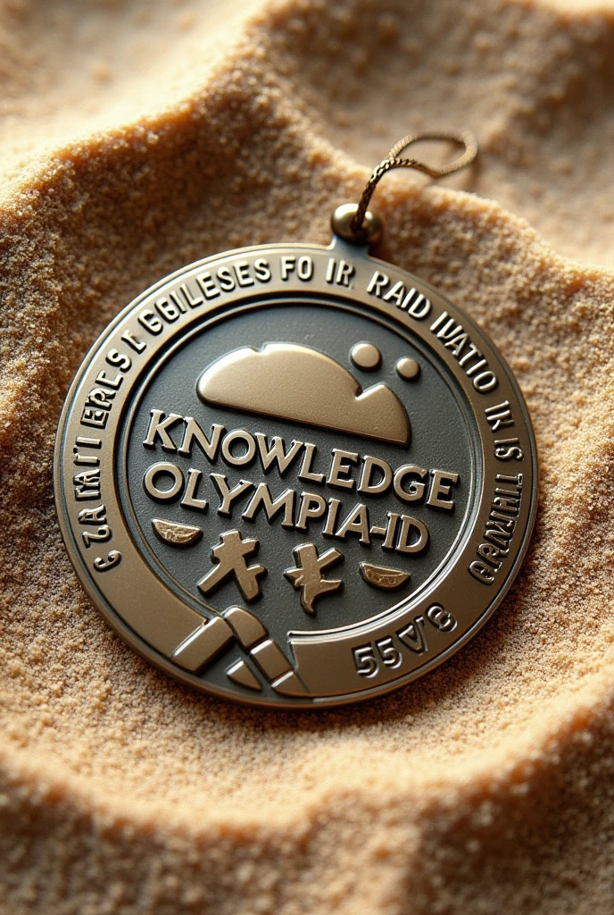 Beach sand texture medal, Written "Knowledge Olympiads for Production Engineering Students"