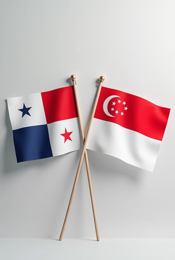 An image of the flag of Panama and Singapore together 
