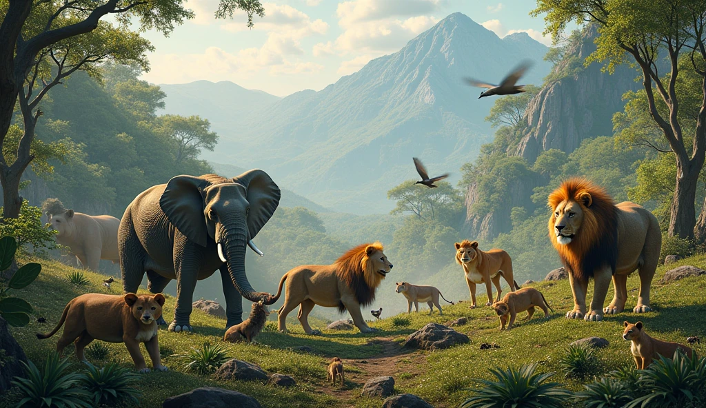 Animals, animals, big and small,
In the wild, we love them all! extremely detailed, High definition, 32K UHD, High resolution, Style Raw,
