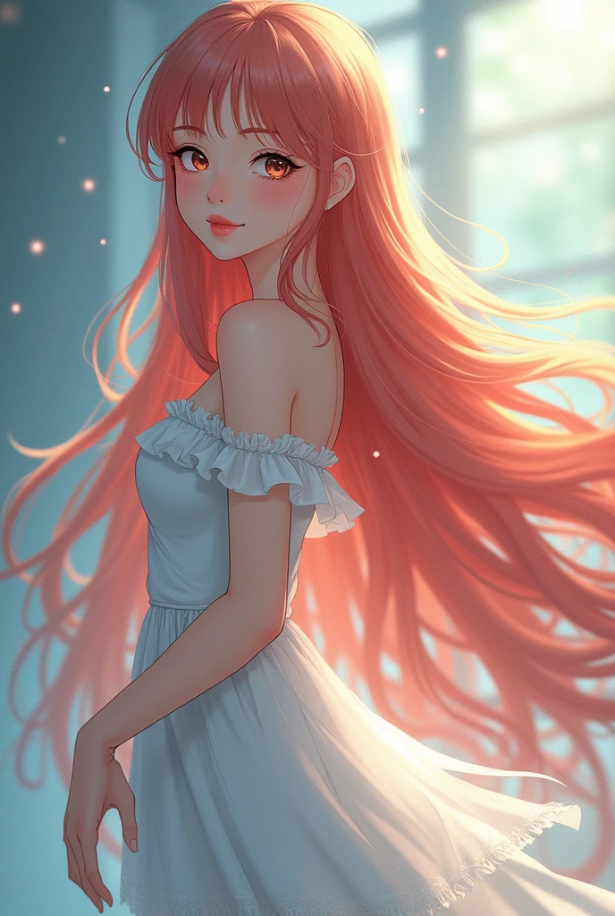 Create a female anime berambut panjang