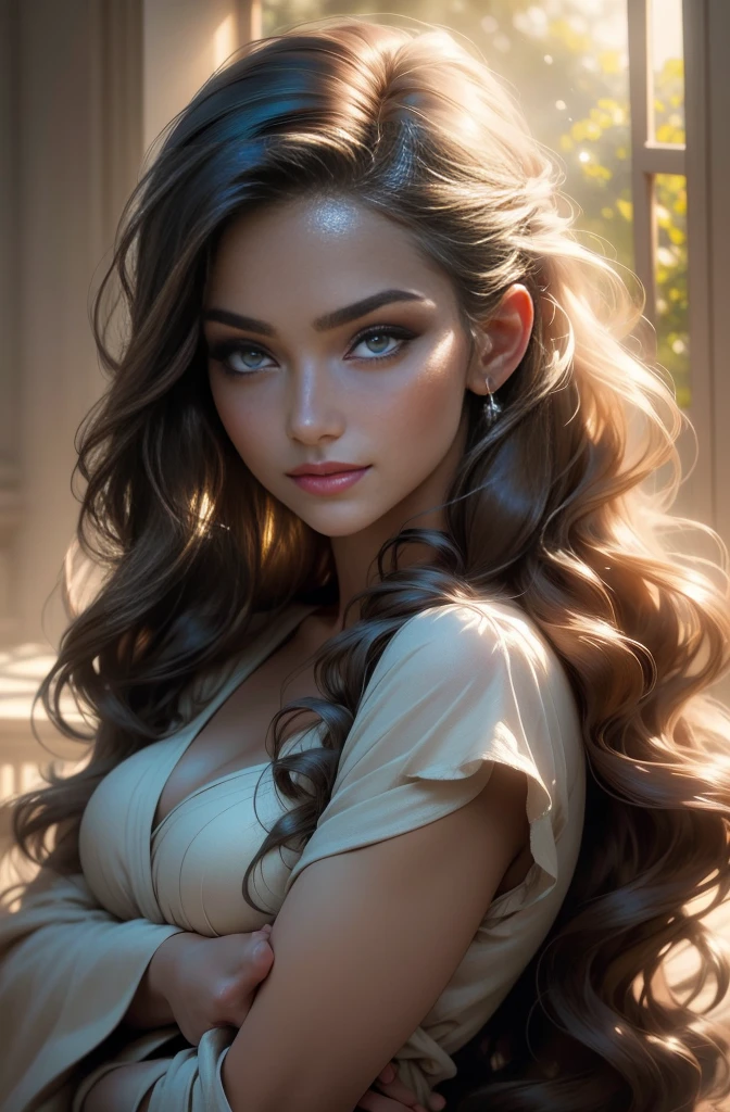 (best quality,4k,8k,highres,masterpiece:1.2),ultra-detailed,(realistic,photorealistic,photo-realistic:1.37),beautiful detailed eyes,beautiful detailed lips,extremely detailed face,soft skin,delicate facial features,slightly arched eyebrows,naturally glowing complexion,subtle blush on cheeks,defined jawline,enhanced cheekbones,thin,long eyelashes,dreamy gaze,mesmerizing smile,vibrant eyes,colorful irises,piercing stare,fine lines and wrinkles,tastefully aged,expressive face,strong and confident expression,elegant facial proportions,graceful and mature features,natural beauty,charming and sophisticated face,fine hair strands,captivating beauty,polished and sophisticated look,special attention to realistic skin texture,subtle highlights and shadows,subtle makeup emphasizing natural beauty,detailed facial contours,perfect symmetry,some freckles on cheeks,wisdom reflected in the eyes,confidence and poise,unique character and personality,age-appropriate beauty,mid-length wavy hair,soft and flowing hair,delicate wisps framing the face,graceful movement,neutral and warm color palette,soft lighting with a gentle glow,natural,flattering and soft lighting,subtle backlighting,romantic atmosphere,subtle color grading to enhance warmth and depth,aesthetic composition,evoking a sense of elegance and grace,harmonious and balanced composition,refined and sophisticated artwork,proud and mature beauty,gentle and serene demeanor,classic and timeless look.