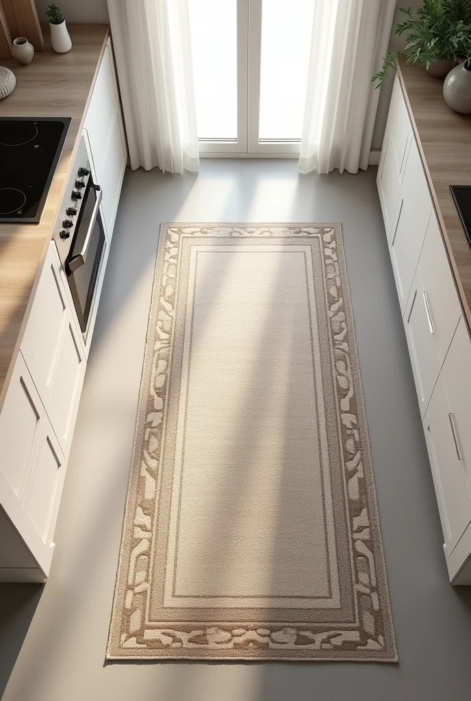 kitchen rug seen from above