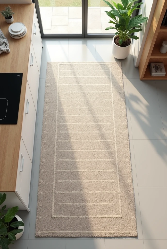 kitchen rug seen from above