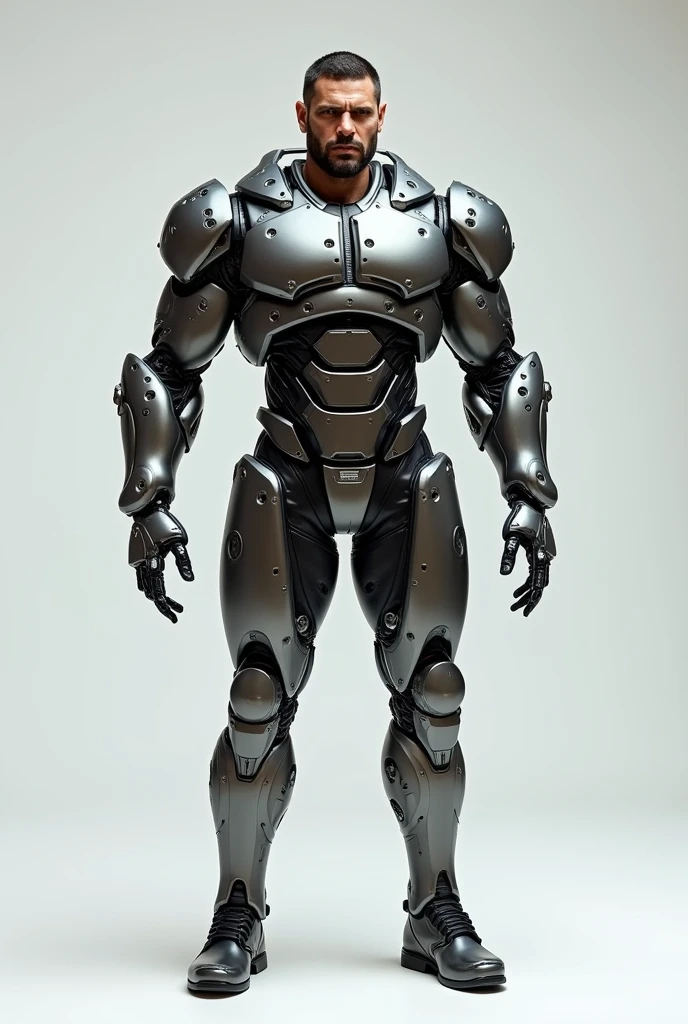 Man with metal arms