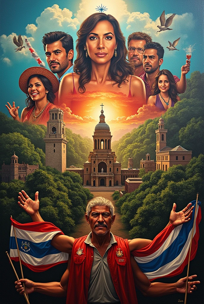 Create an image of Costa Rican nationalist republican art 
