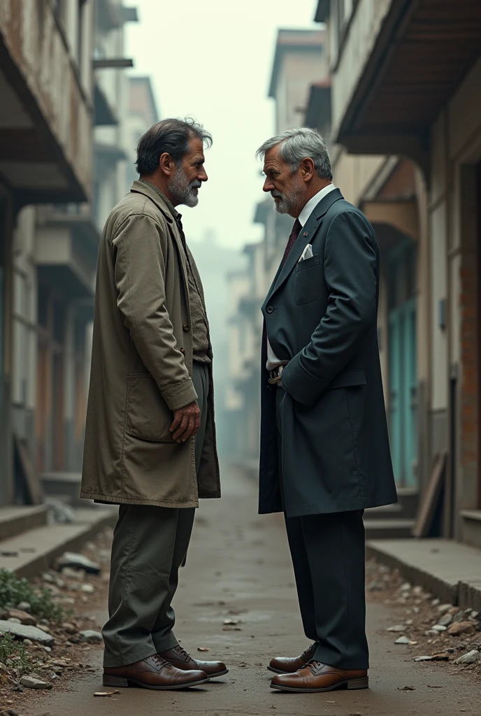 Give me a picture of a poor man and a rich doctor