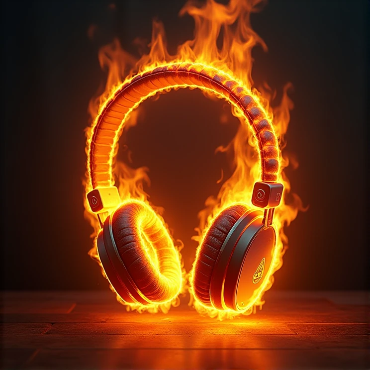 Create a headphone on fire