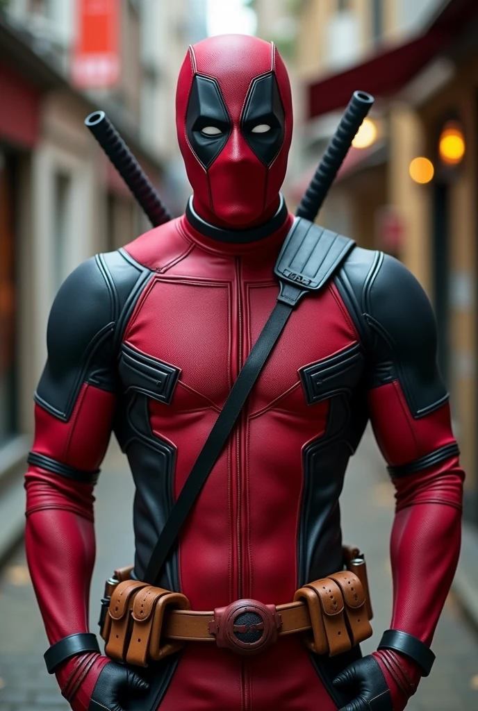 Deadpool without a muscle sweater where you can see his penis