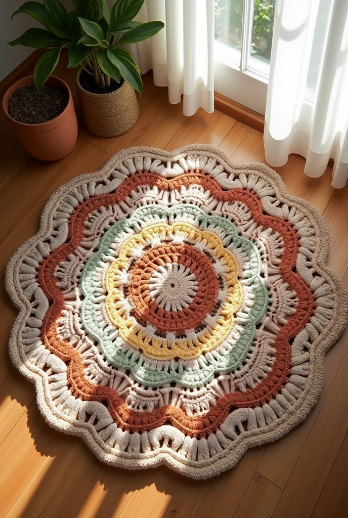 crochet rug seen from above