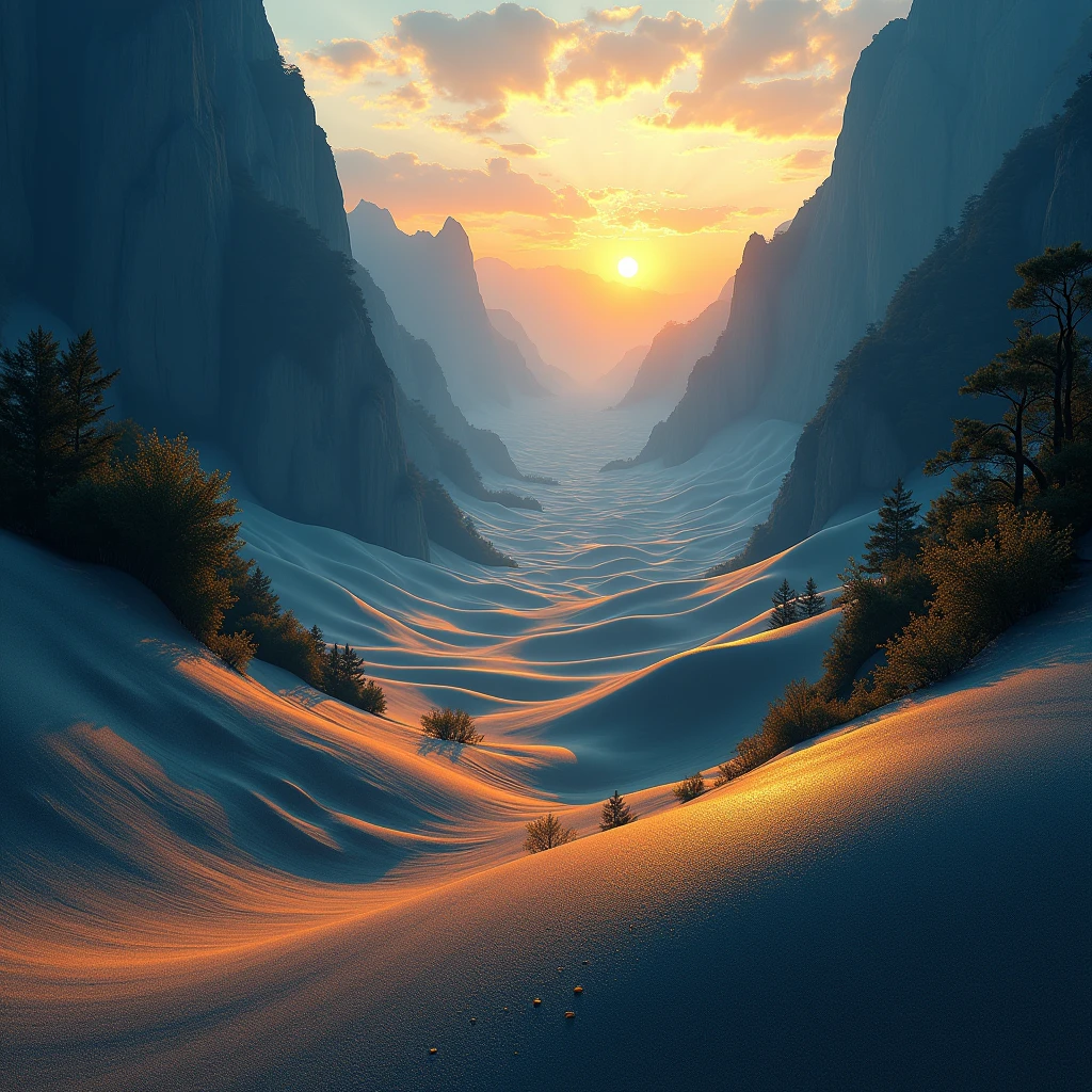/imagine prompt: Taroko::3 dots::3 dune::3 crepuscular rays::3 360 panorama::3 alphonse mucha::3 navy blue::3 neon orange color::3 gold::3  --aspect 5:4 --version 6 --quality .25 