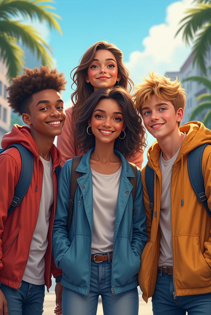 Five young people
