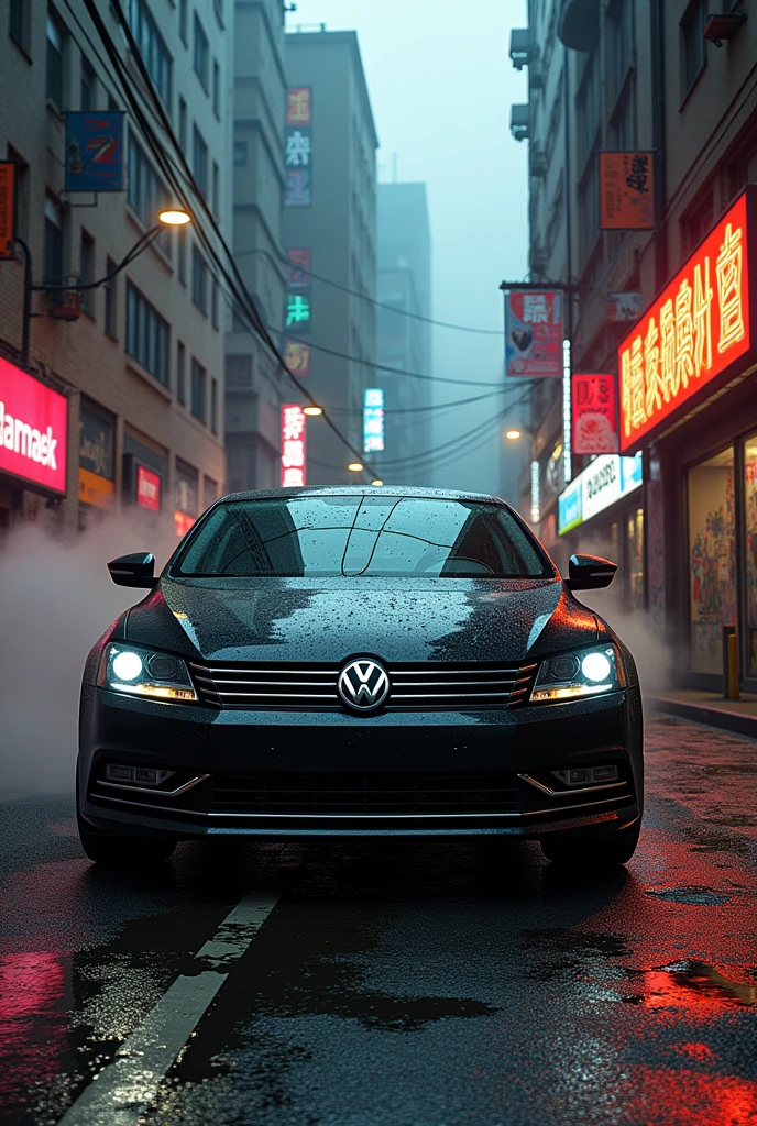 Black Volkswagen passat 2012 model in punk city