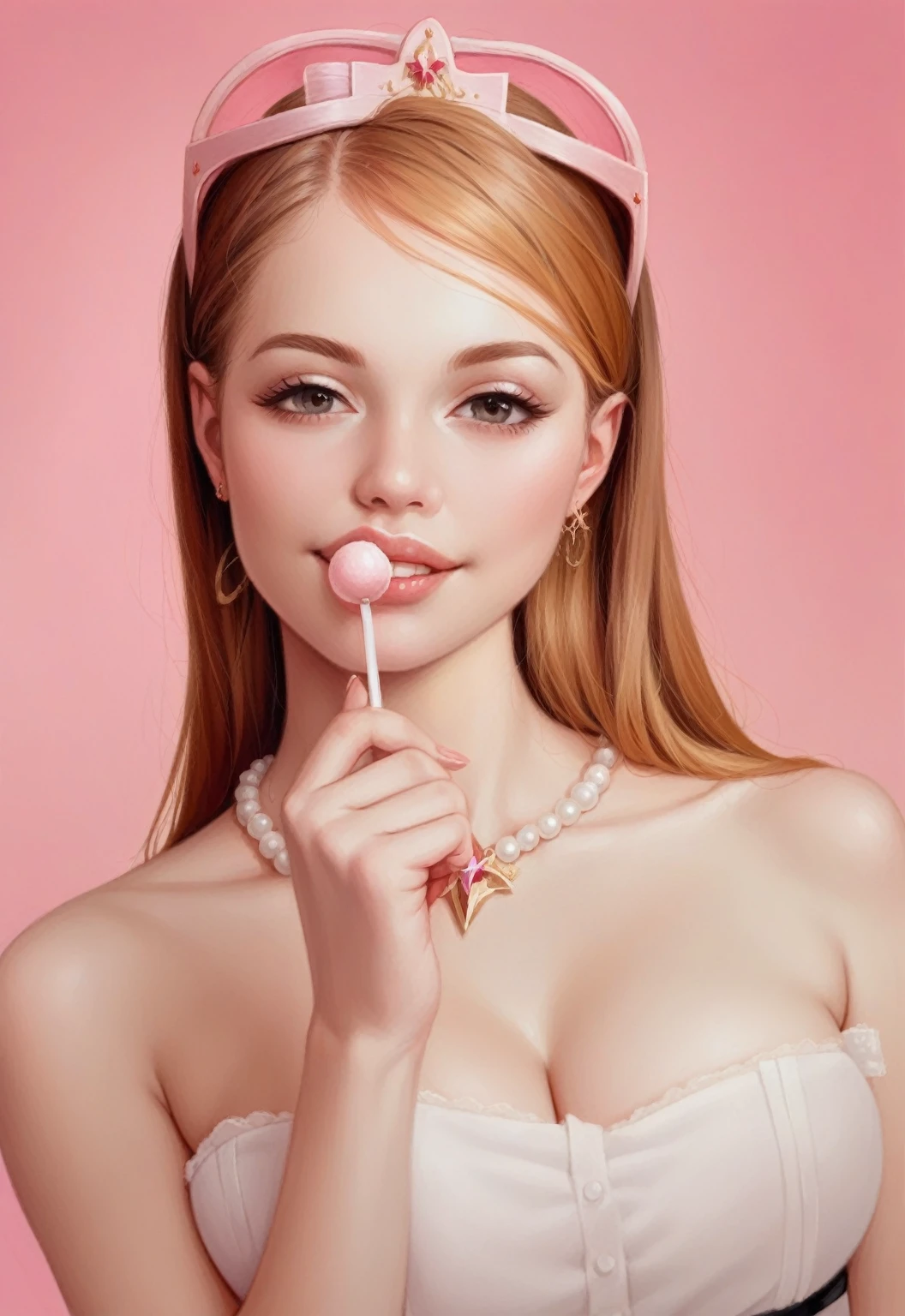 (Best Quality), (masterpiece, realist, photo-realist:1.1), 1 girl, Alone, small face, detailed eyes, nose, Chapped lips, White skin , smile, (looking at the viewer:1.5), by rubio,
big breasts, White shirt, Upper part of the body,, masterpiece, Best Quality,