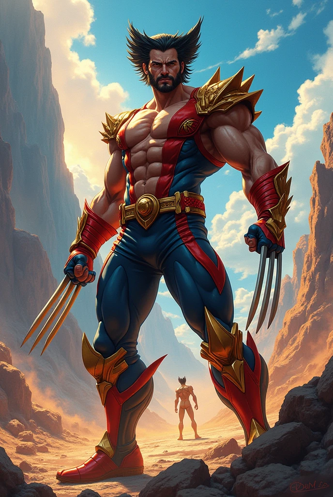 Hugh Jackman Logan Howlett estilo Saint Seiya anime