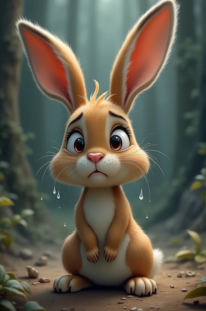 Animated crying hare