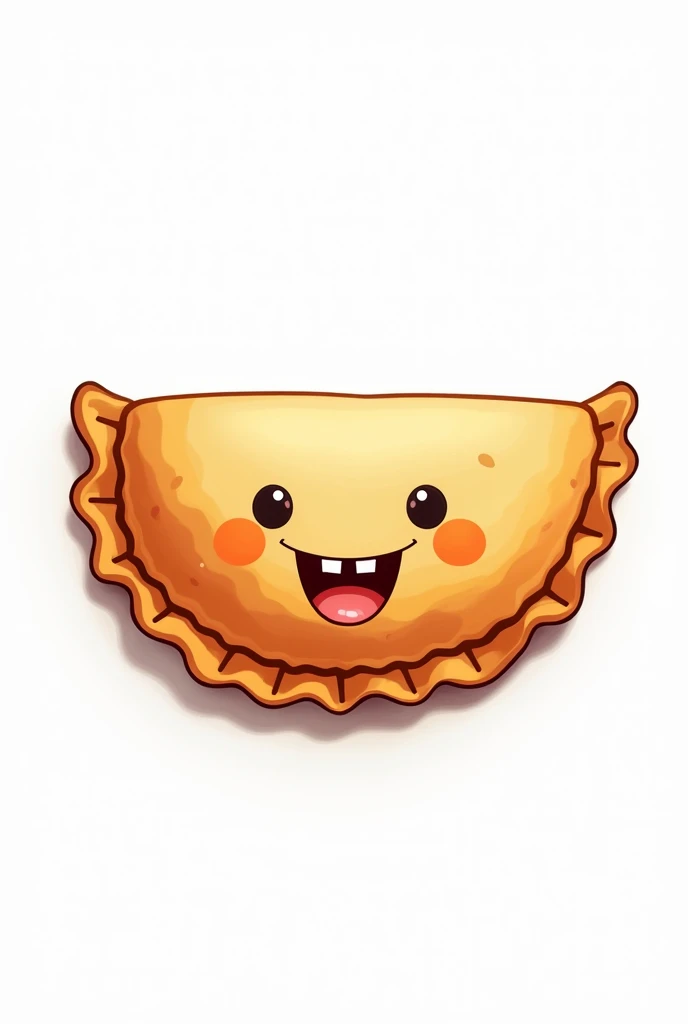 Photo of a comic empanada for the background of a poster, that the cartoon has no face or body and the background is white