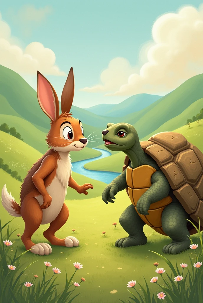 hare and tortoise arguing