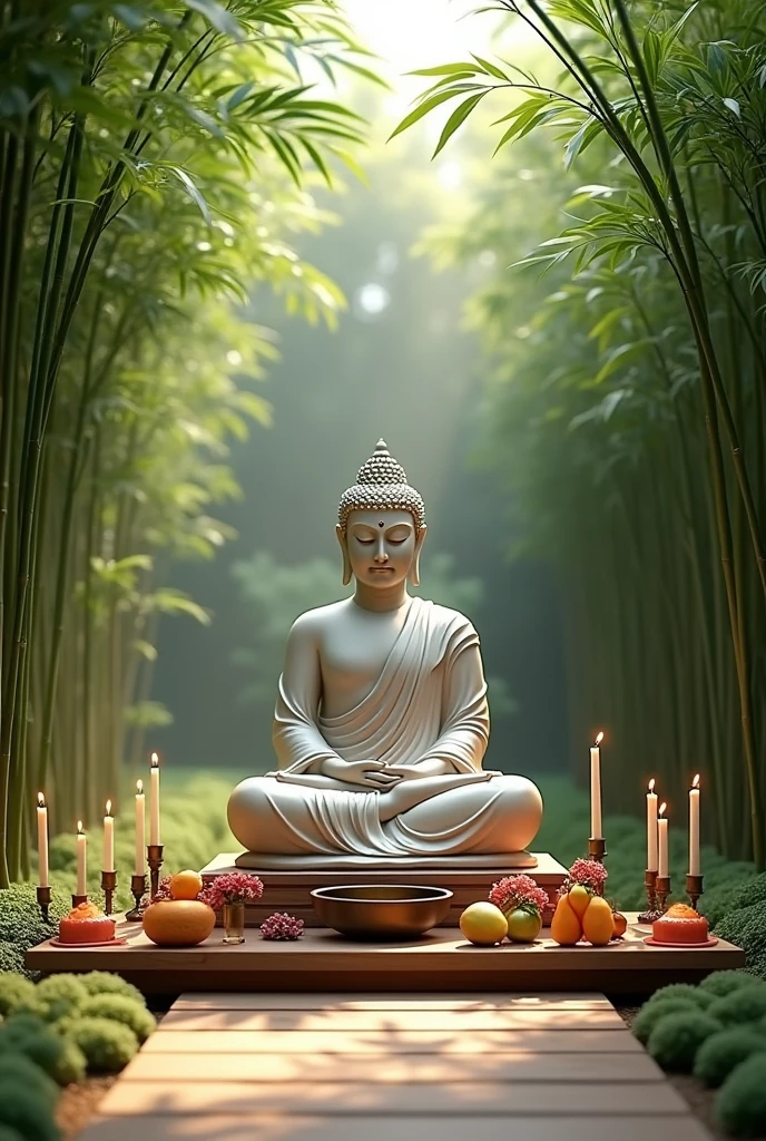 outdoor buddha altar for a buddhist simple wedding