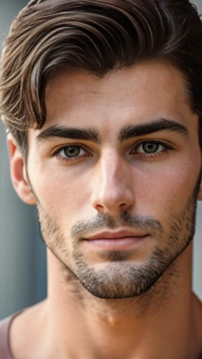Handsome French man focus on face