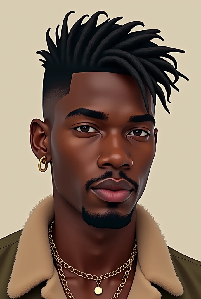Jeune et beau ivoirien, âgé de 24 , coiffure Tapers dégradé, artiste chanteur de pop/RnB ,poids 64 kilos ,bien vertus , légère barbe et moustache, un portrait 