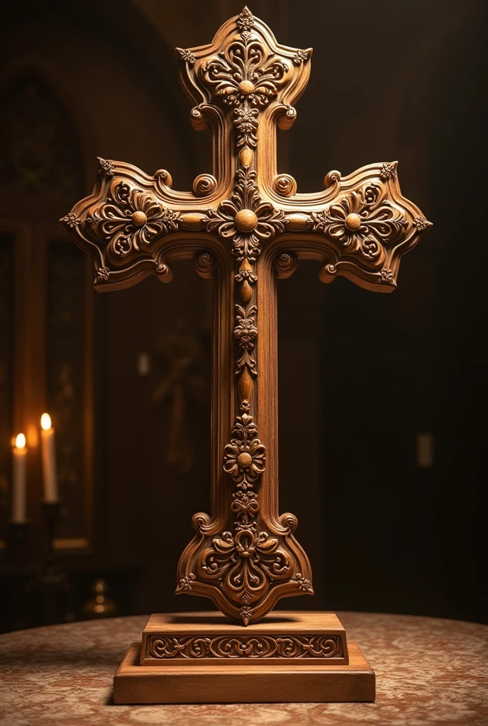 Wooden cross, Baroque style,very beautiful