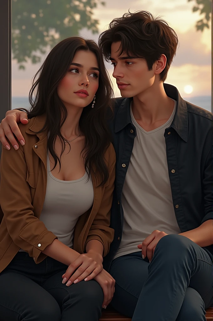 Young man sitting next to a lady