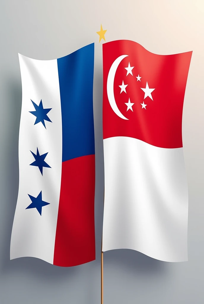A nice image of the flags of Panama and Singapore 
