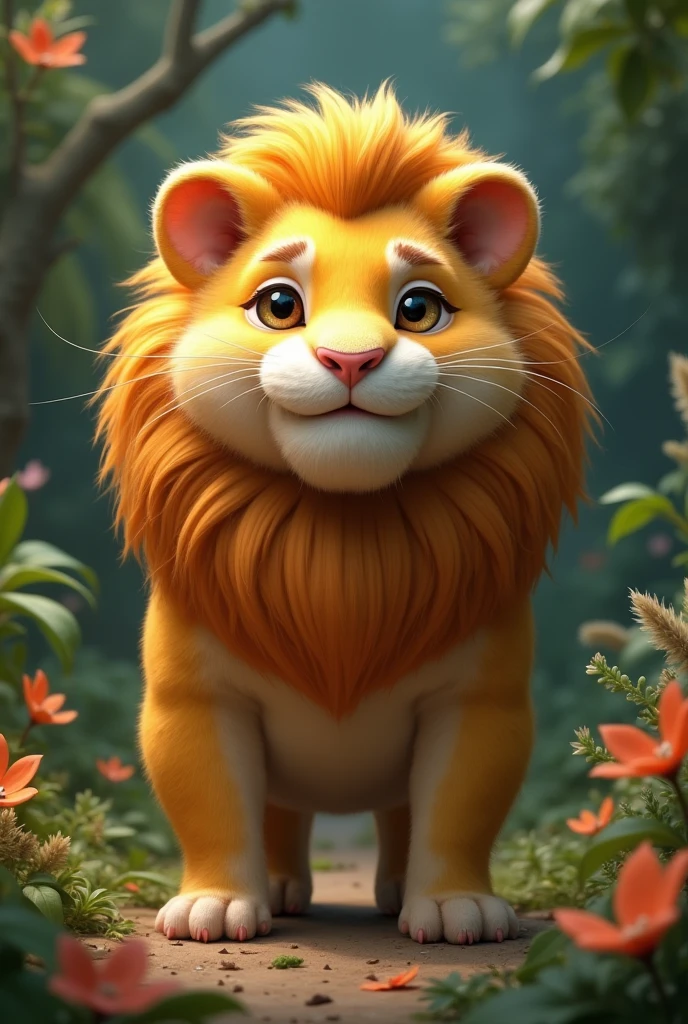 A lion with a hamster face