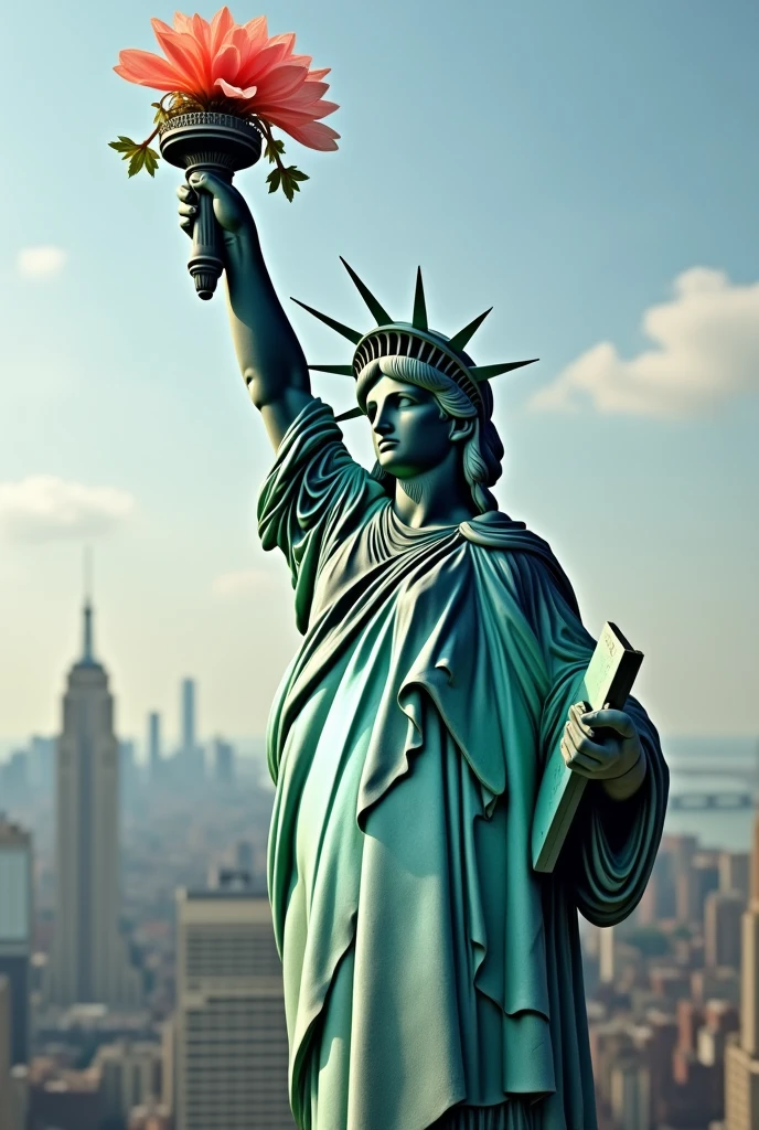 a flower in statue of Liberty