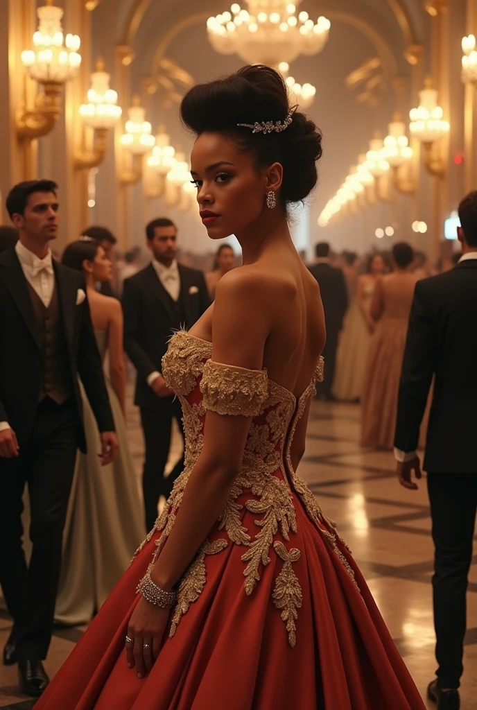 Rihanna como dama de "Bridgerton" en un baile