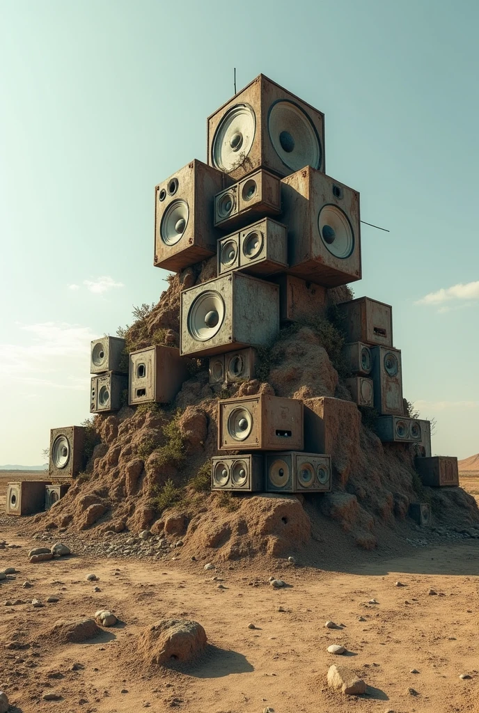 small mountain of worn out speakers


