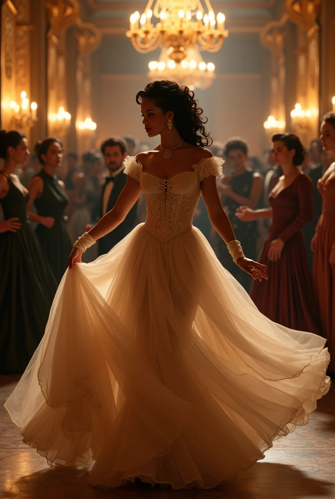 Rihanna as Duchess of "Bridgerton" in a dance